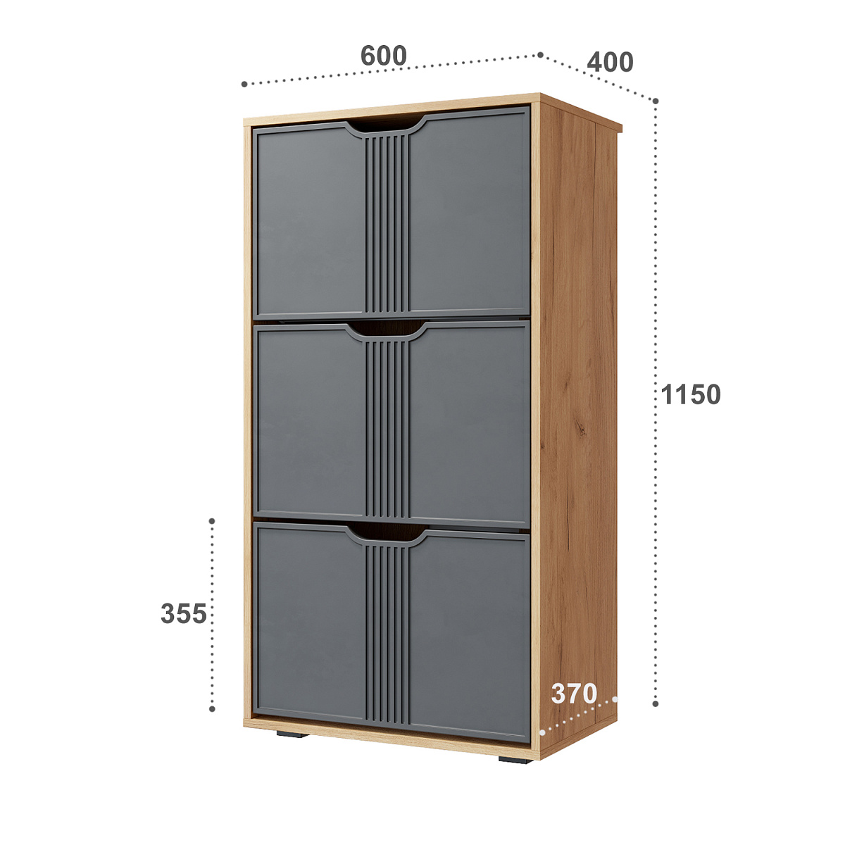 Тумба Эмилия ЭЛ-43 дуб крафт золотой/графит 