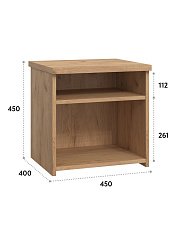 Тумба прикроватная открытая Виктория ВИ-15 дуб крафт золотой