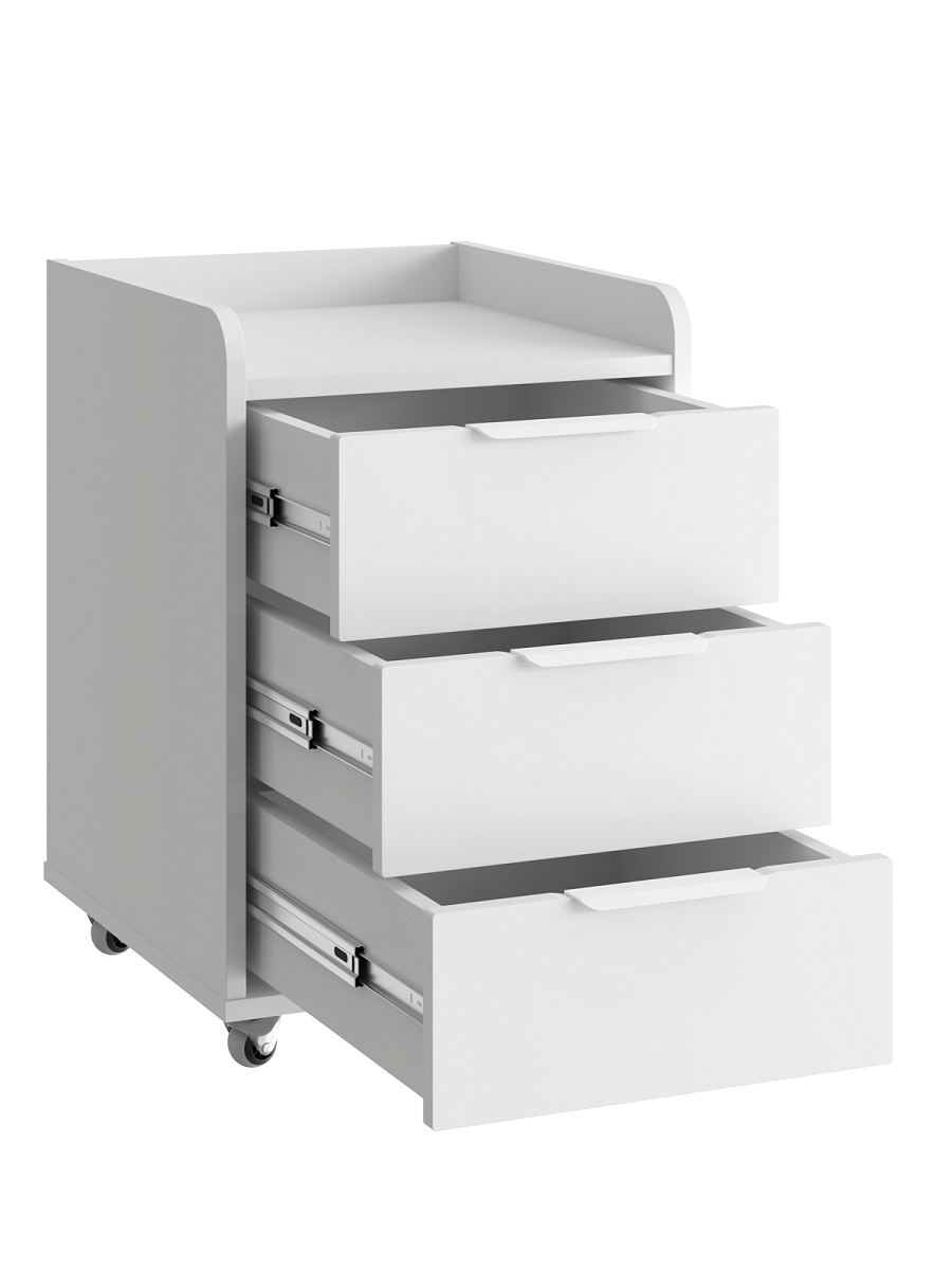 Тумба мобильная К-57 белый структурный/меренга