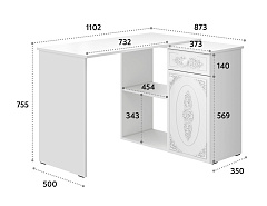 Стол угловой Ассоль АС-67 белое дерево
