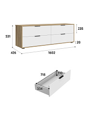 Тумба Оптима ОП-23 блэквуд ячменный/меренга