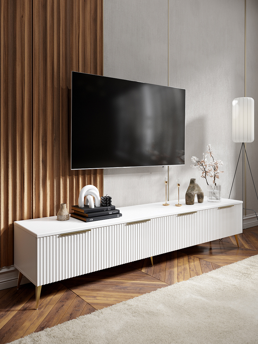 Тумба ТВ Афина АФ-04 белый бриллиант/бланж