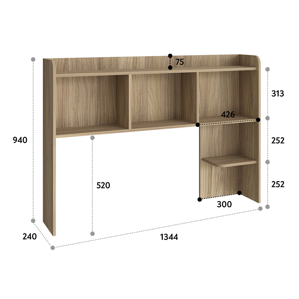 Полка П-102 блэквуд ячменный (1344*240)