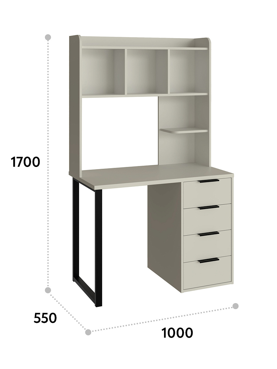 Полка П-100 (994*240) глиняный серый
