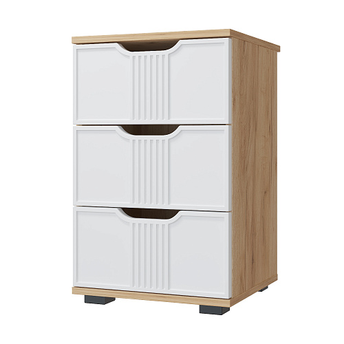 Тумба прикроватная Эмилия ЭЛ-26 дуб крафт золотой/меренга