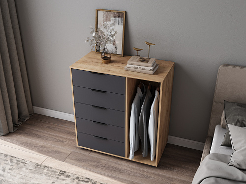 Шкаф комбинированный К-20 дуб крафт золотой/графит