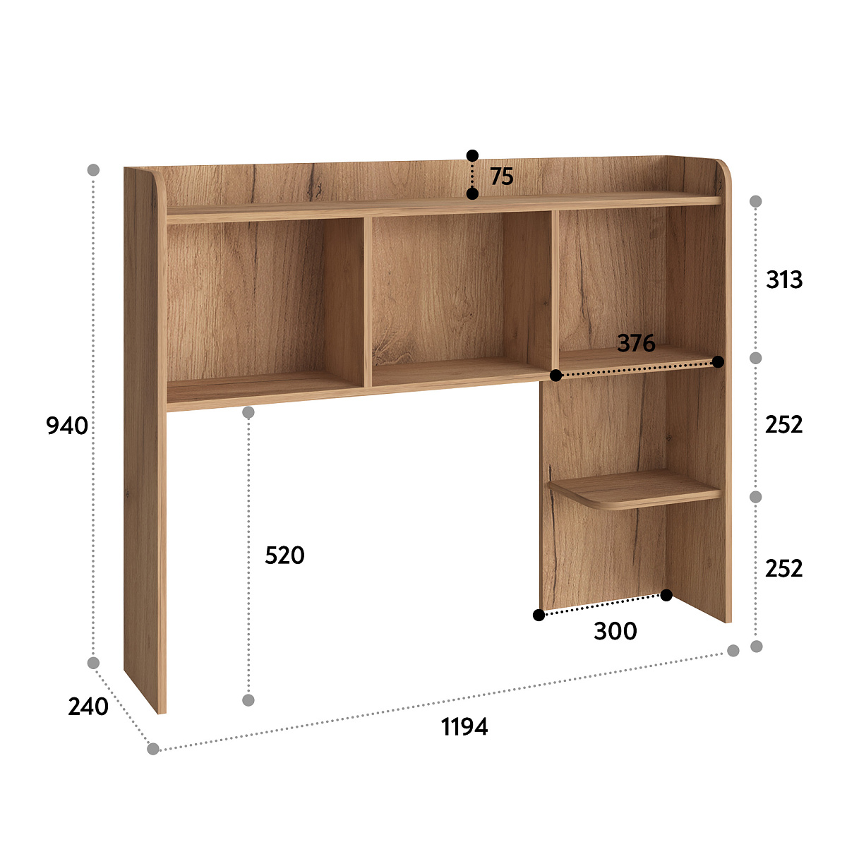 Полка П-101 дуб крафт золотой (1194*240)