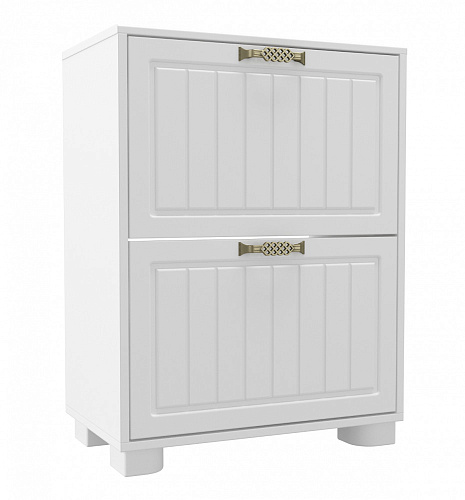 Тумба для обуви (обувница) «Монблан» МБ-33К белое дерево