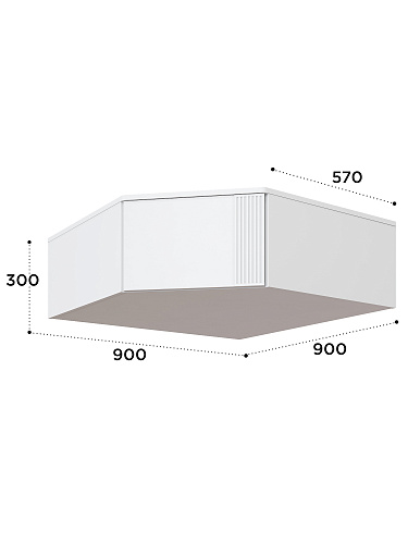 Антресоль Эмилия ЭЛ-55 белый структурный/меренга