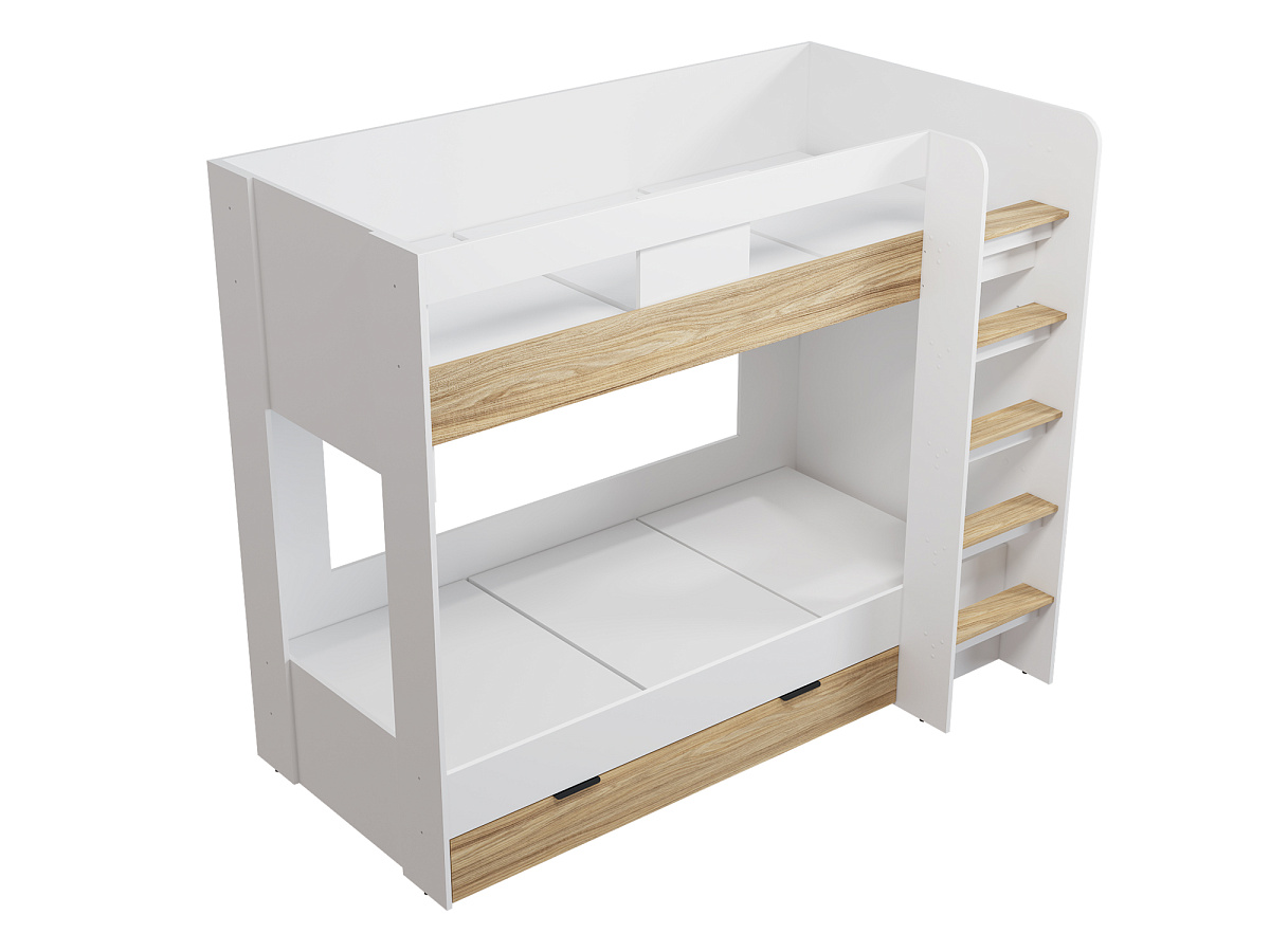 Кровать двухъярусная Скайлайт СЛ-30К (90/200) блэквуд ячменный/графит/белый