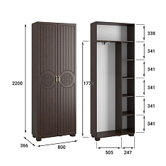 Шкаф «Монблан» МБ-21К венге/орех шоколадный
