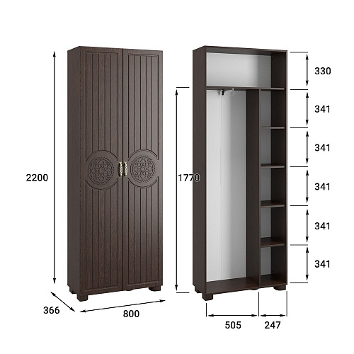 Шкаф «Монблан» МБ-21К венге/орех шоколадный
