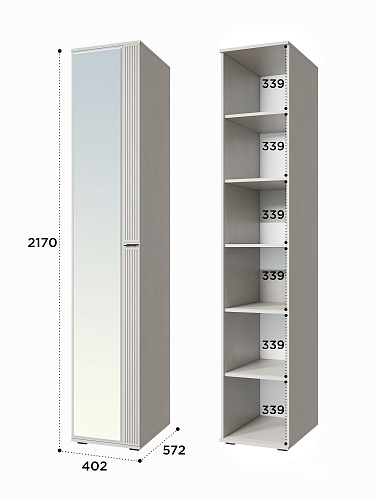 Пенал Эмилия ЭЛ-15К с зеркалом кашемир/шарли керамика