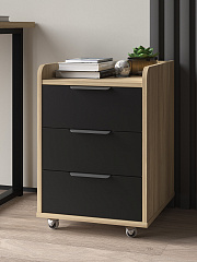 Тумба мобильная К-56 блэквуд ячменный/блэк