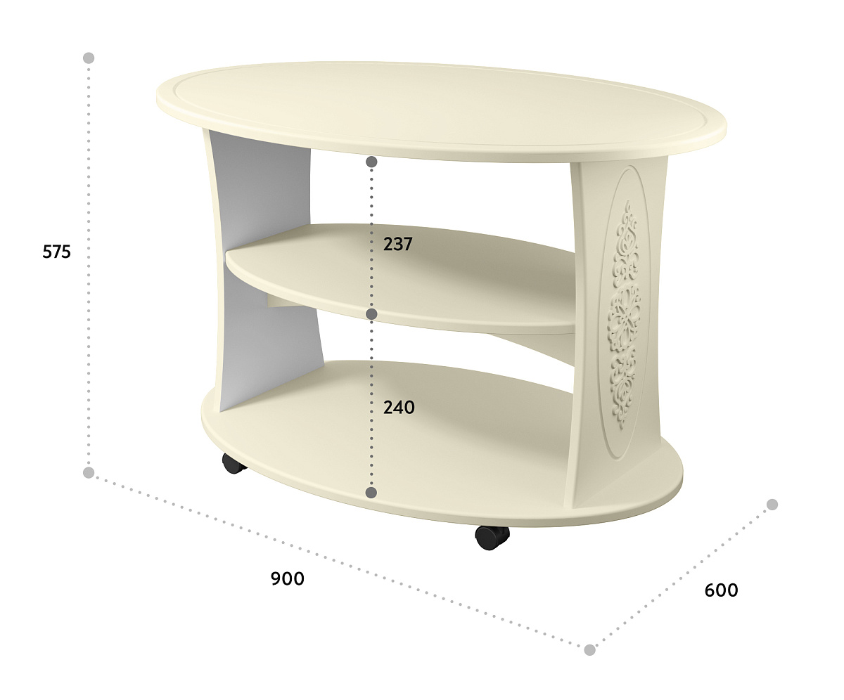 Стол журнальный Ассоль плюс АС-17 ваниль
