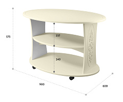 Стол журнальный Ассоль плюс АС-17 ваниль