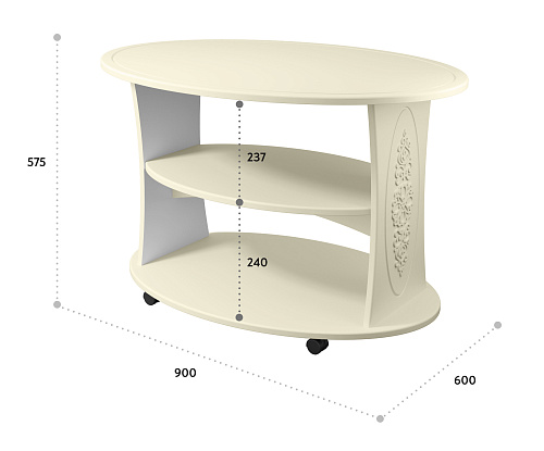 Стол журнальный Ассоль плюс АС-17 ваниль