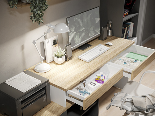 Комплект мебели Скайлайт СЛ-012 блэквуд ячменный/графит/белый/меренга