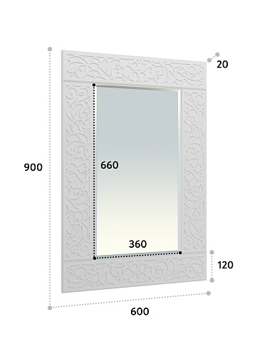 Зеркало Соня Премиум СО-40 (600х900) белое дерево