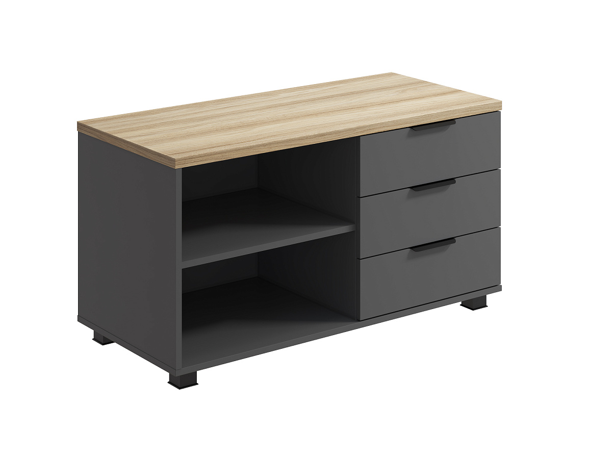 Тумба Скайлайт СЛ-14К (ящики справа) блэквуд ячменный/графит