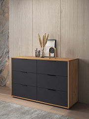 Комод Оптима ОП-15 (1202х426) дуб крафт золотой/графит