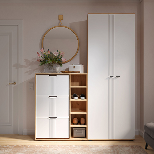 Тумба Эмилия ЭЛ-42 дуб крафт золотой/меренга