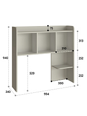 Полка П-100 (994*240) глиняный серый