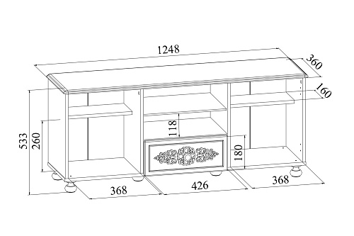 Тумба под ТВ Ассоль плюс АС-13 ваниль