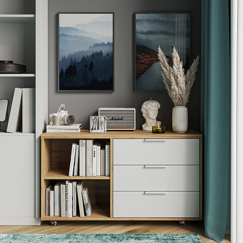 Тумба К-51 дуб крафт золотой/меренга