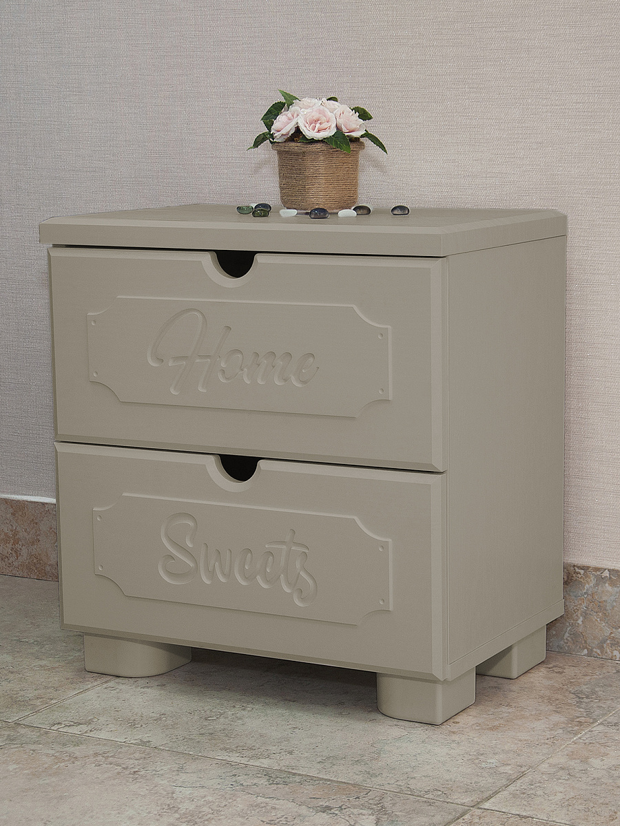 Тумба прикроватная ДримСтар ДС-14 глиняный серый/риолит