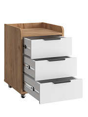 Тумба мобильная К-56 дуб крафт золотой/меренга