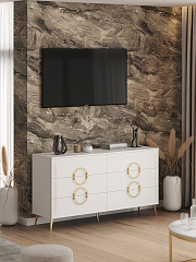 Комод Оливия ОЛ-07 белый бриллиант/бланж