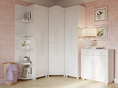 Стеллаж угловой Ассоль АС-54 белое дерево