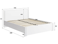 Кровать Эмилия ЭЛ-30 (160х200) белый структурный/меренга