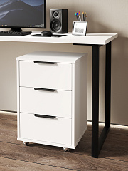 Тумба мобильная К-54 белый структурный/меренга