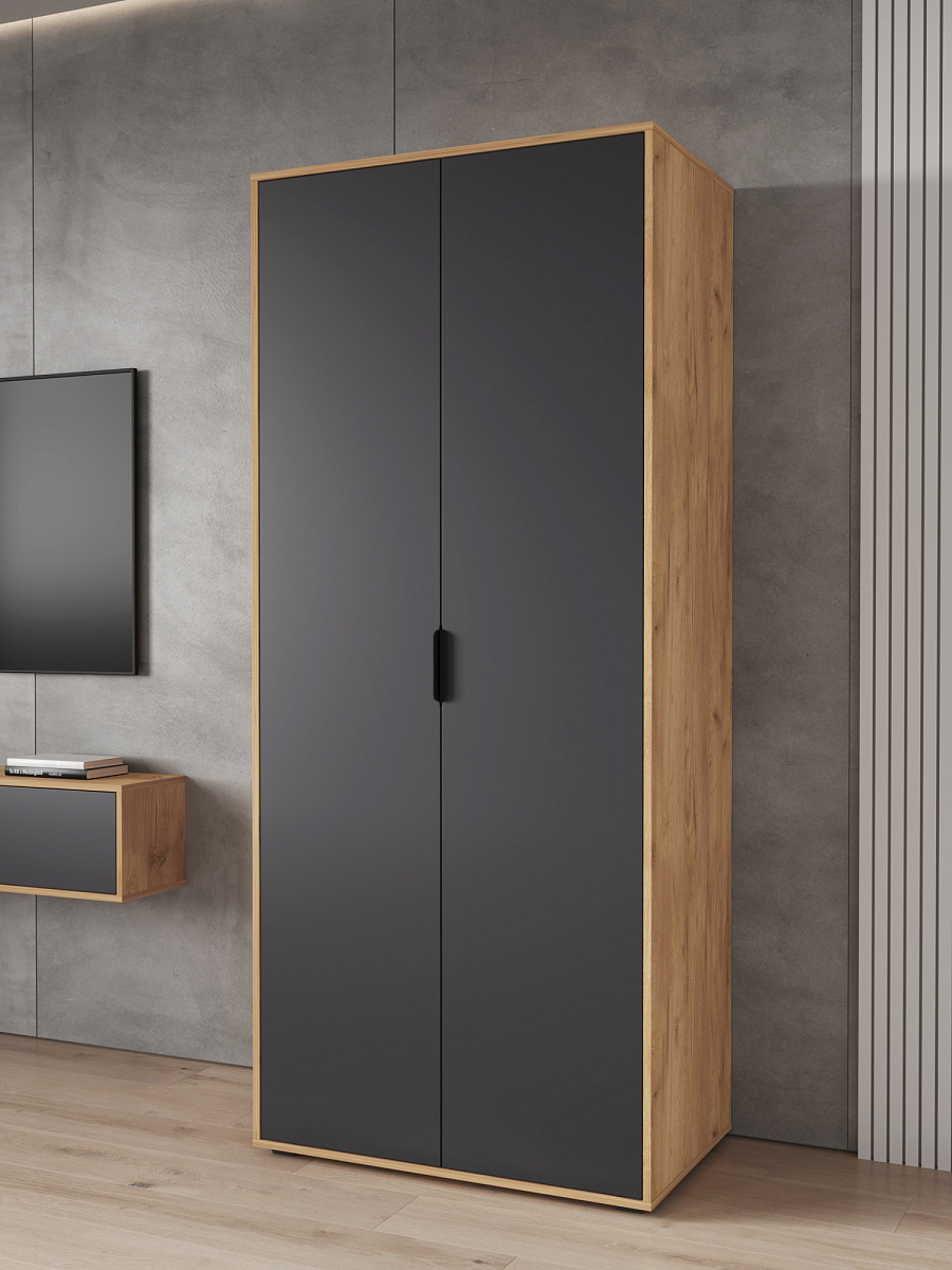 Шкаф для одежды Оптима ОП-14 дуб крафт золотой/графит