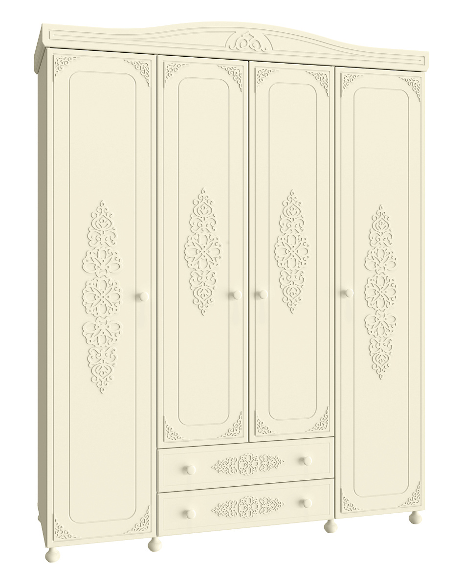 Шкаф четырехдверный Ассоль плюс АС-28 ваниль