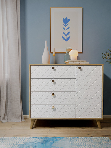 Комод Велламо ВО-11 блэквуд ячменный/бланж