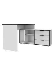 Стол угловой Оптима ОП-22 белый структурный/меренга/черная кромка