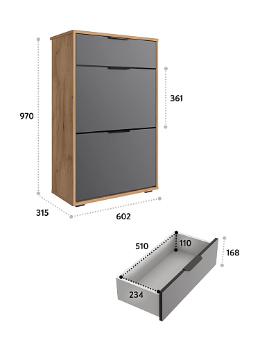 Тумба Оптима ОП-09 дуб крафт золотой/графит