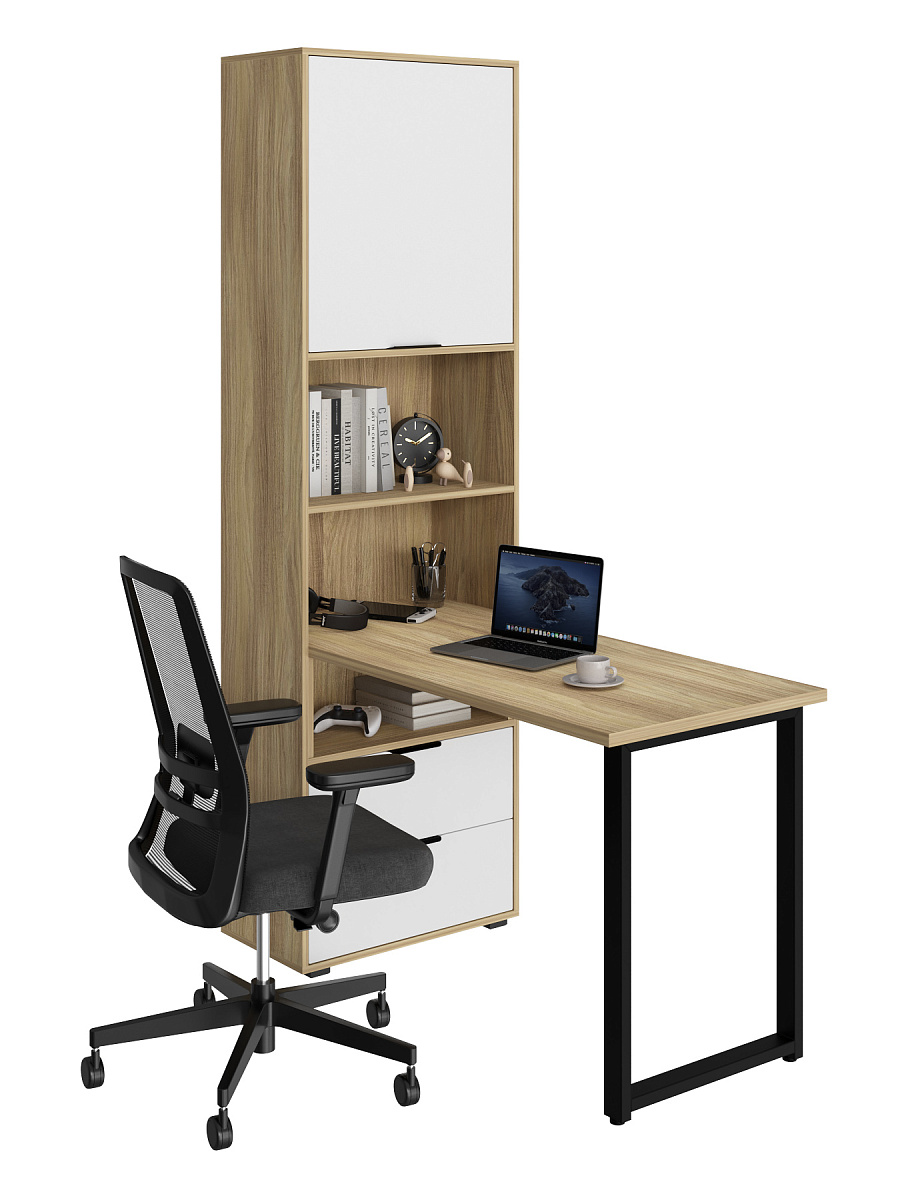 Стол рабочий Оптима ОП-20 блэквуд ячменный/меренга