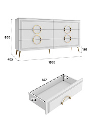 Комод Оливия ОЛ-07 белый бриллиант/бланж