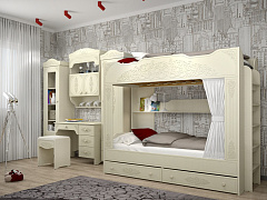 Кровать двухъярусная Ассоль плюс АС-25 (2000х900) ваниль