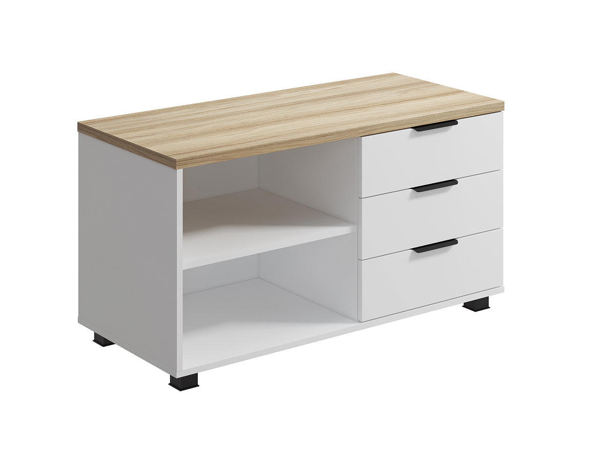 Тумба Скайлайт СЛ-14К (ящики справа) блэквуд ячменный/белый/меренга