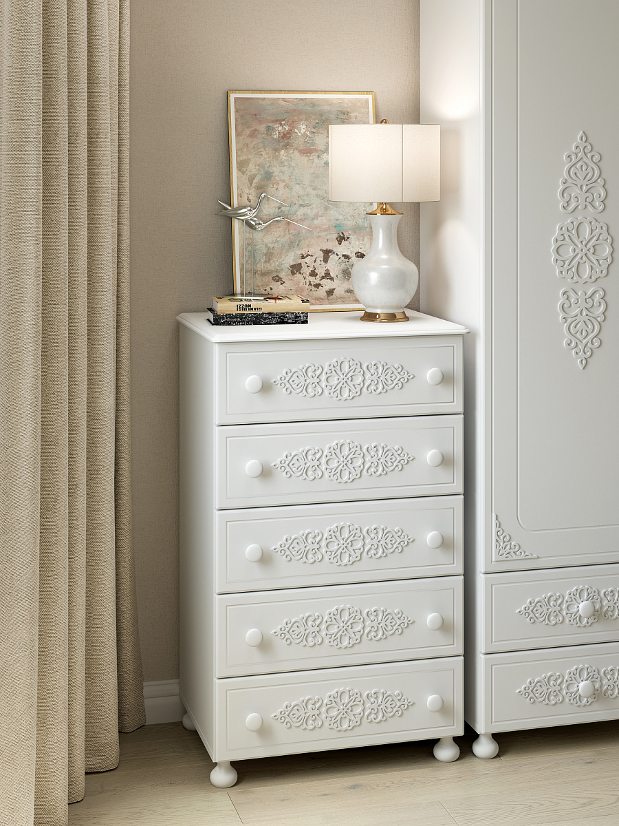 Комод Ассоль АС-62 белое дерево