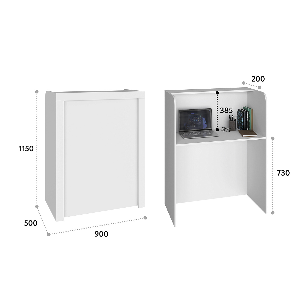 Тумба/ресепшн Р-01 белый структурный