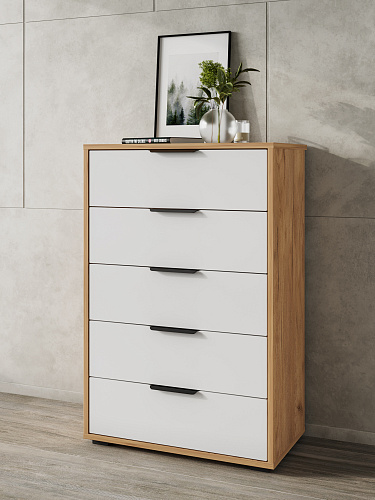 Комод Оптима ОП-05 дуб крафт золотой/меренга