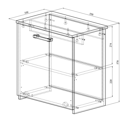 Набор мебели для прихожей Агата АТ-007 дуб крафт золотой