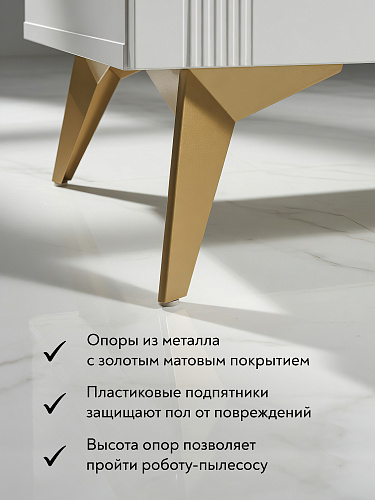 Тумба ТВ Стелла СТ-01 белый бриллиант/бланж