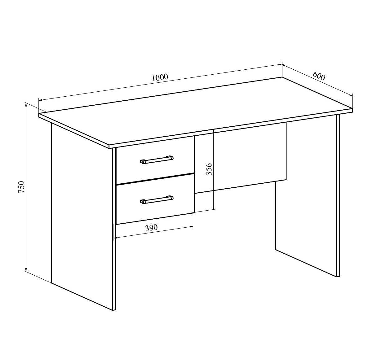 Комплект стол с тумбой  ОФ-111К+ОФ-21 северное дерево светлое